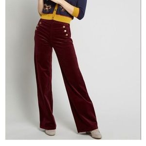 ModCloth Madison Pant in Burgundy Merlot Sz L